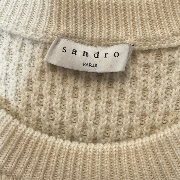 Sandro Cream Knit Sweater Size L - Picture 5 of 8